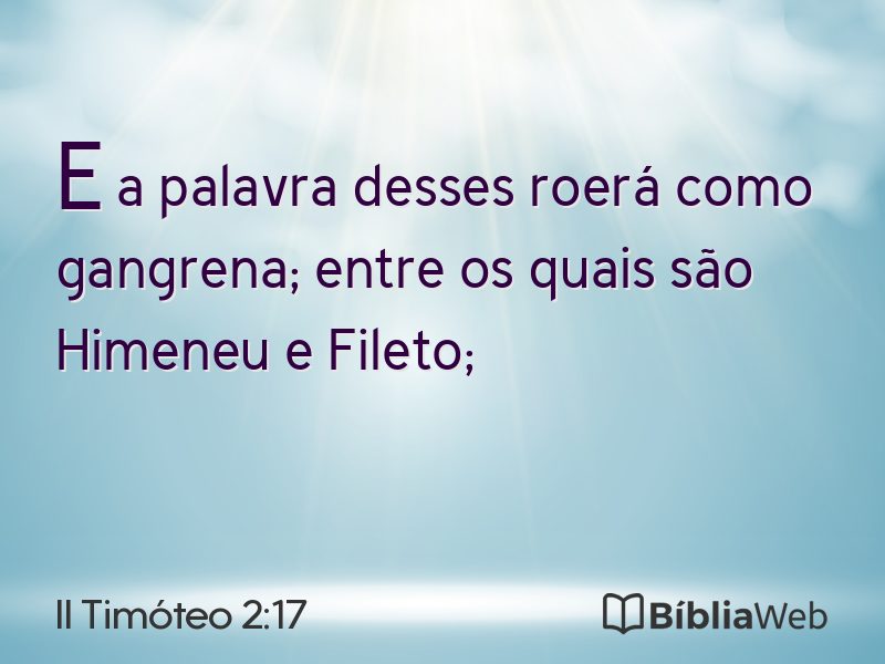 II Timóteo 2:17 em imagem para compartilhar