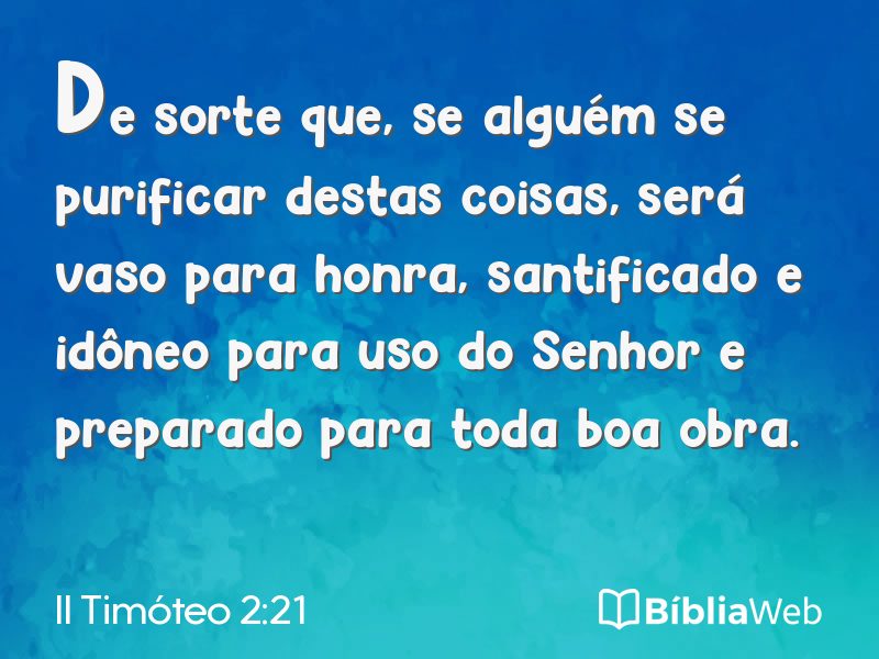 II Timóteo 2:21 em imagem para compartilhar