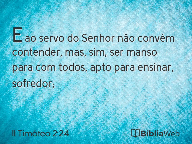 II Timóteo 2:24 em imagem para compartilhar