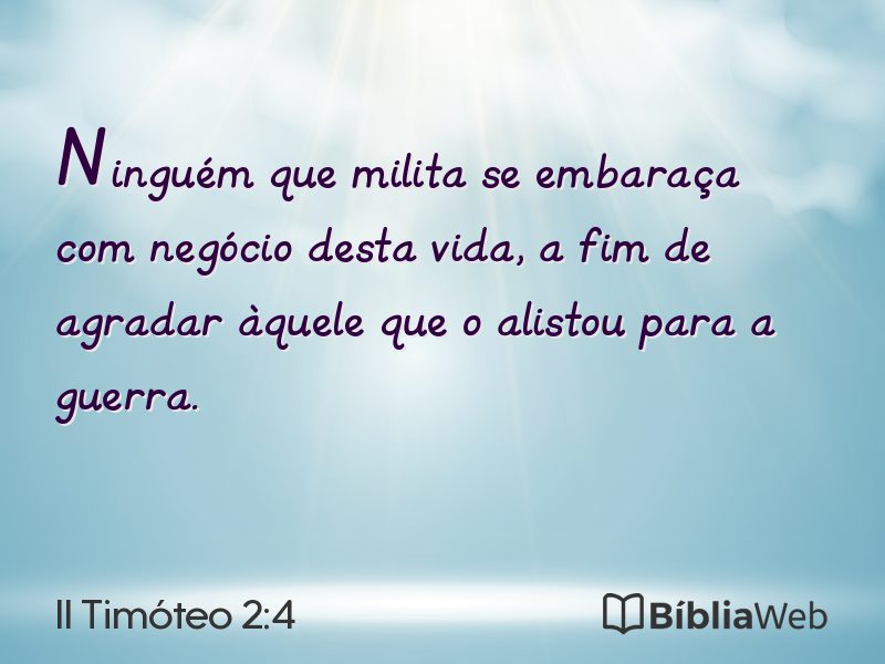 II Timóteo 2:4 em imagem para compartilhar