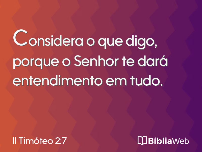 II Timóteo 2:7 em imagem para compartilhar