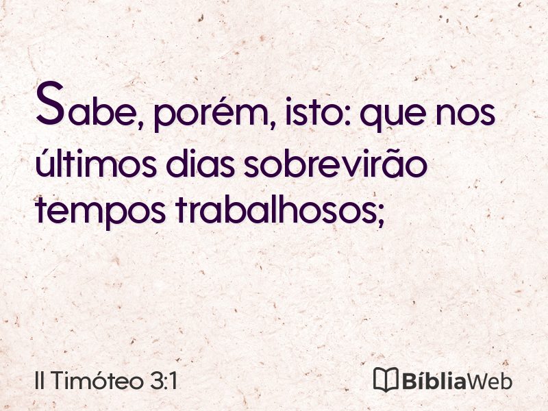 II Timóteo 3:1 em imagem para compartilhar