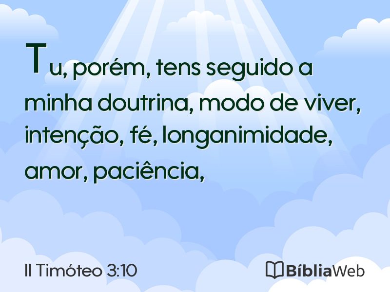 II Timóteo 3:10 em imagem para compartilhar