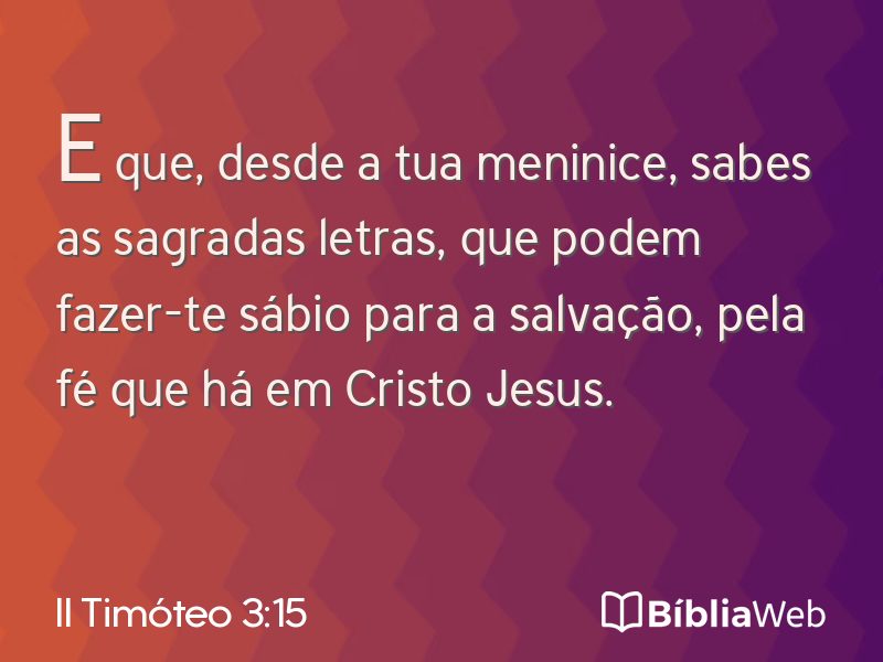 II Timóteo 3:15 em imagem para compartilhar