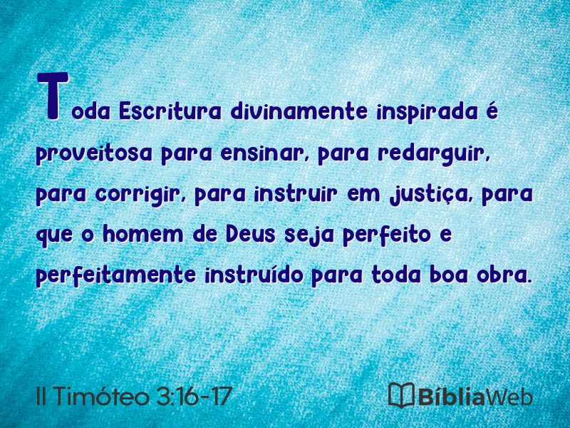 II Timóteo 3:16-17 em imagem para compartilhar