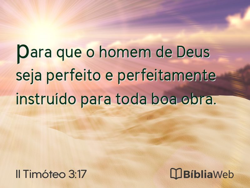 II Timóteo 3:17 em imagem para compartilhar