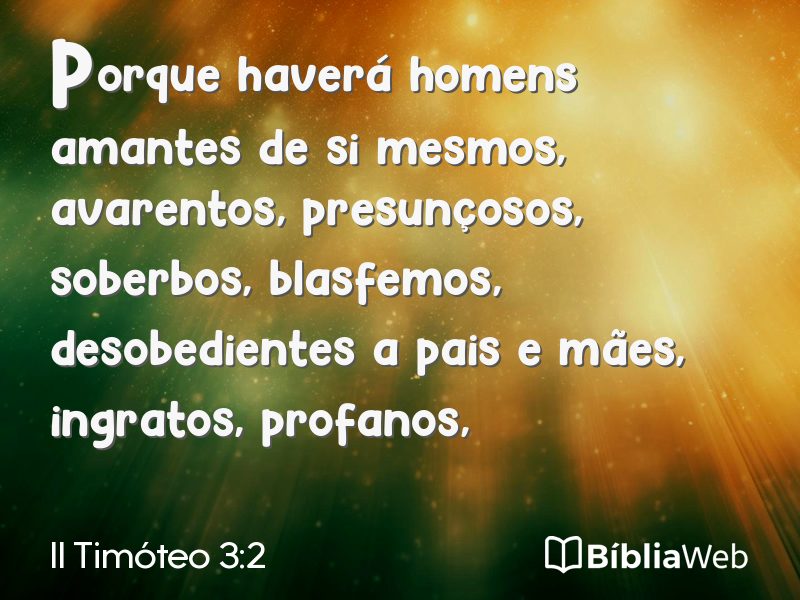 II Timóteo 3:2 em imagem para compartilhar
