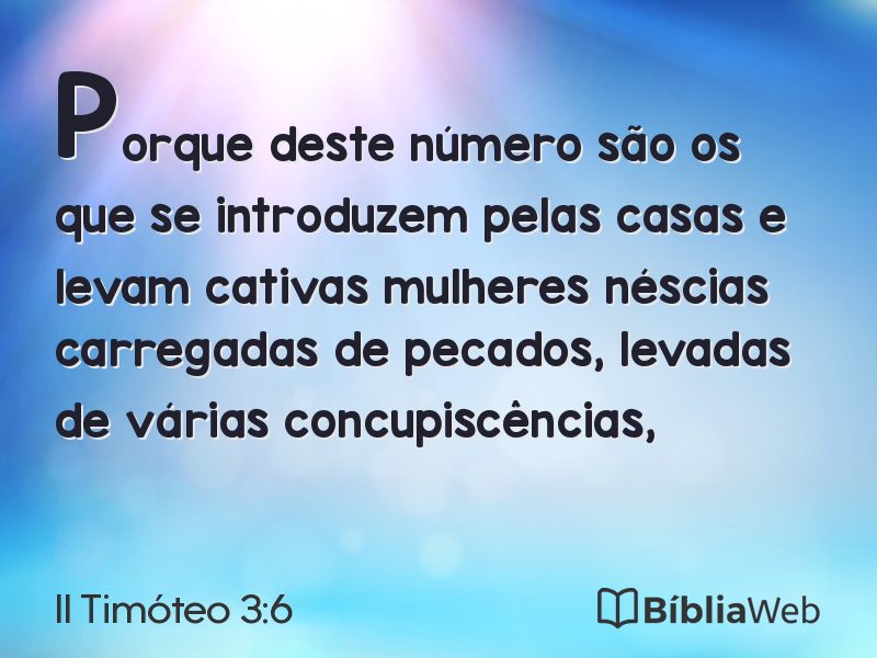 II Timóteo 3:6 em imagem para compartilhar