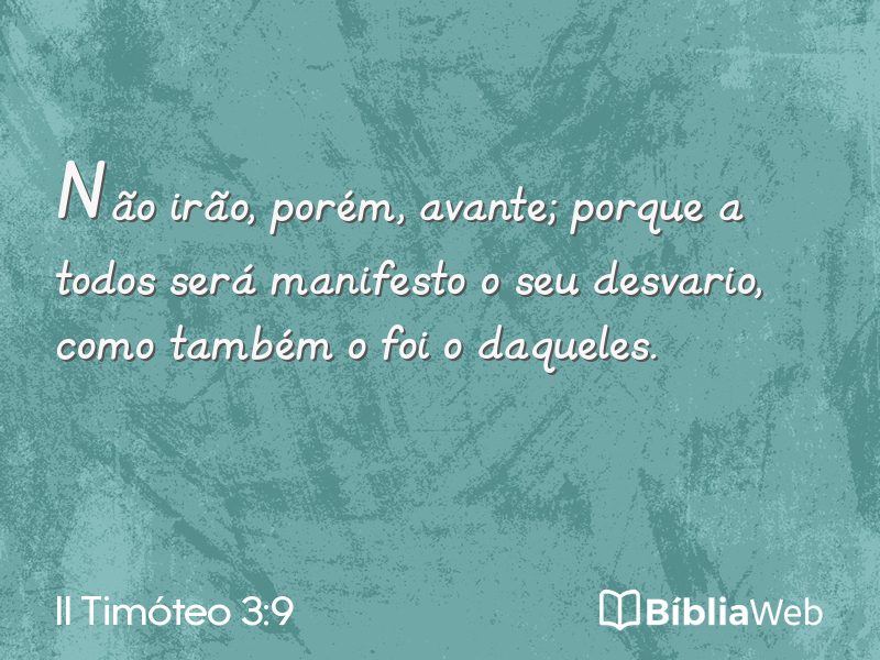 II Timóteo 3:9 em imagem para compartilhar