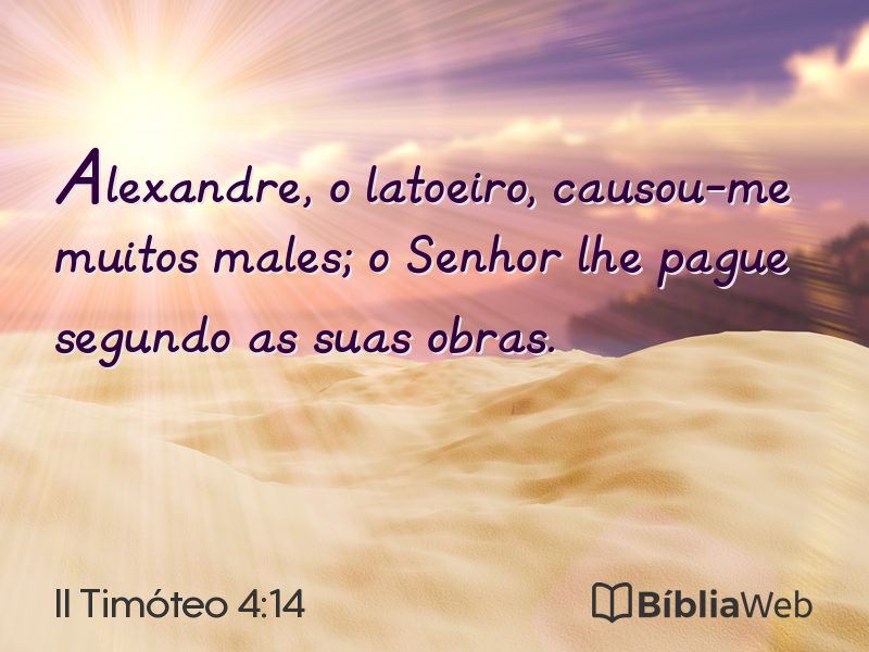 II Timóteo 4:14 em imagem para compartilhar