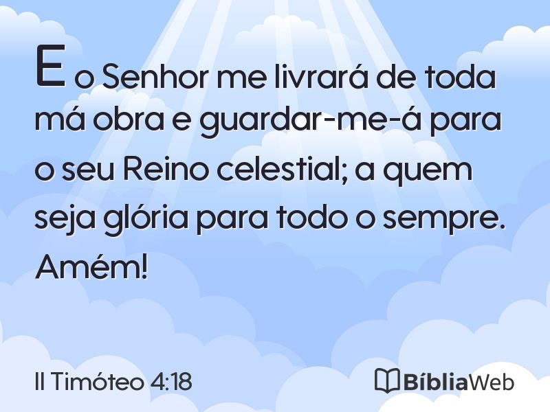 II Timóteo 4:18 em imagem para compartilhar