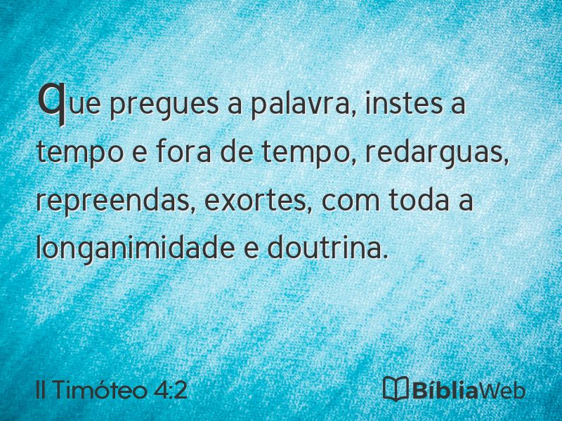 II Timóteo 4:2 em imagem para compartilhar