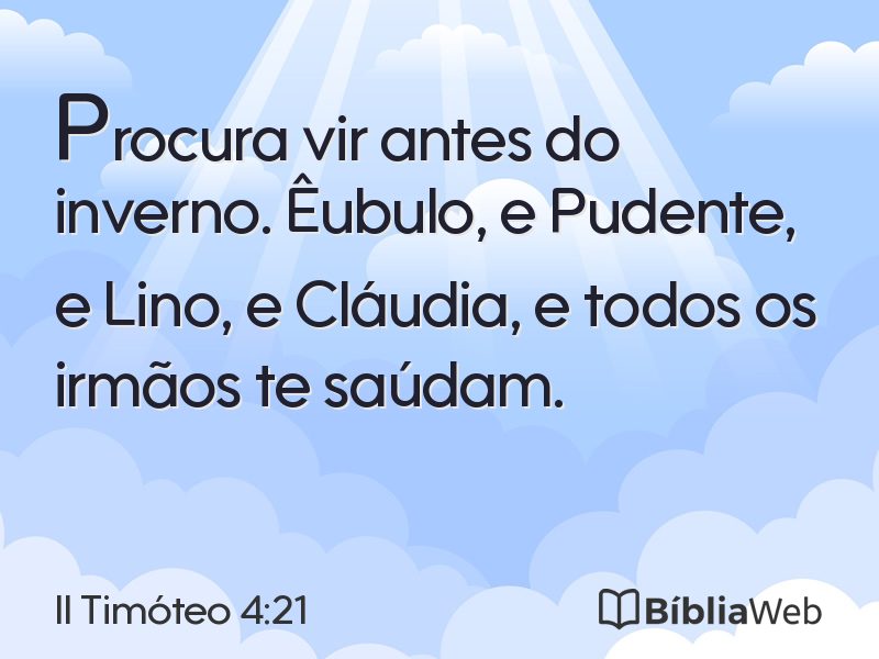 II Timóteo 4:21 em imagem para compartilhar
