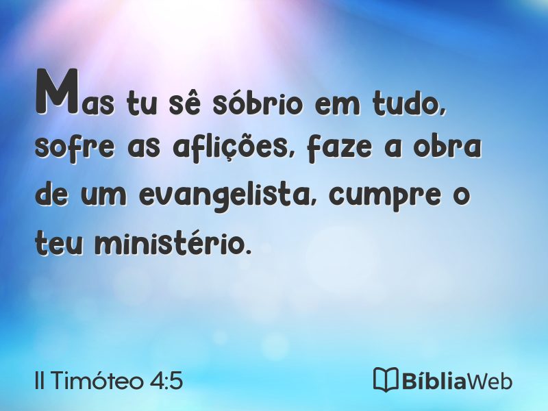 II Timóteo 4:5 em imagem para compartilhar