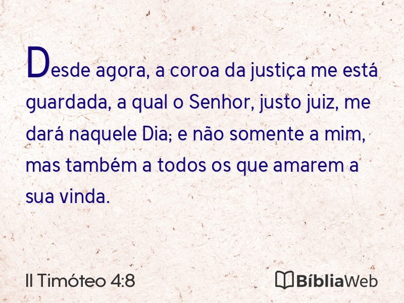 II Timóteo 4:8 em imagem para compartilhar