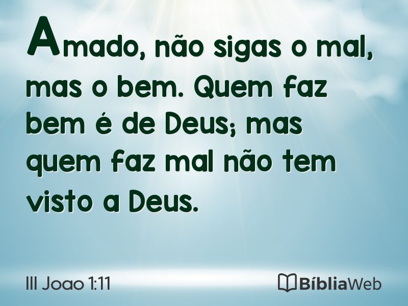 III Joao 1:11 em imagem para compartilhar