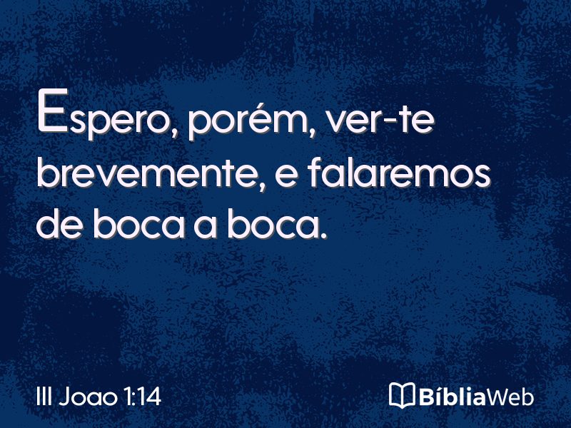 III Joao 1:14 em imagem para compartilhar