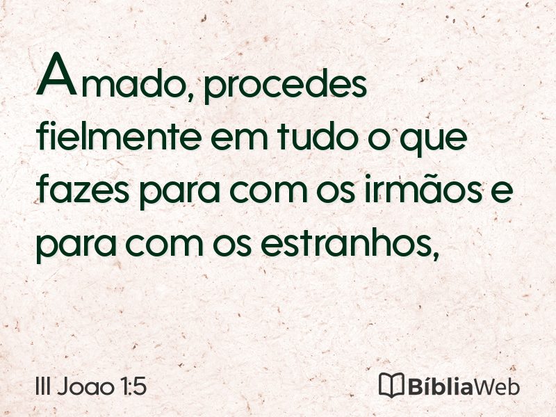 III Joao 1:5 em imagem para compartilhar