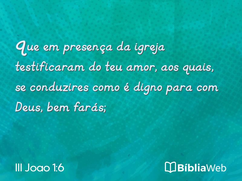 III Joao 1:6 em imagem para compartilhar