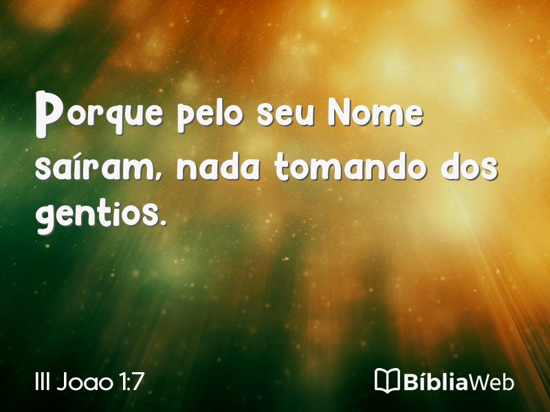 III Joao 1:7 em imagem para compartilhar