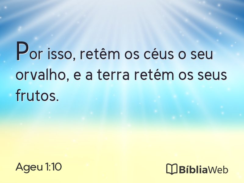 Ageu 1:10 em imagem para compartilhar