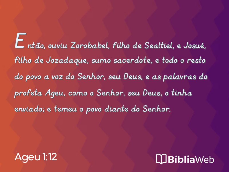 Ageu 1:12 em imagem para compartilhar