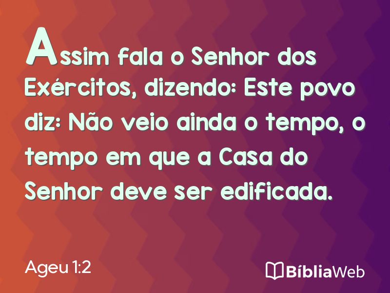 Ageu 1:2 em imagem para compartilhar