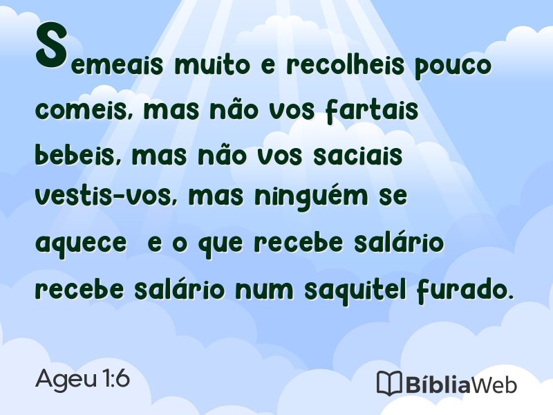 Ageu 1:6 em imagem para compartilhar