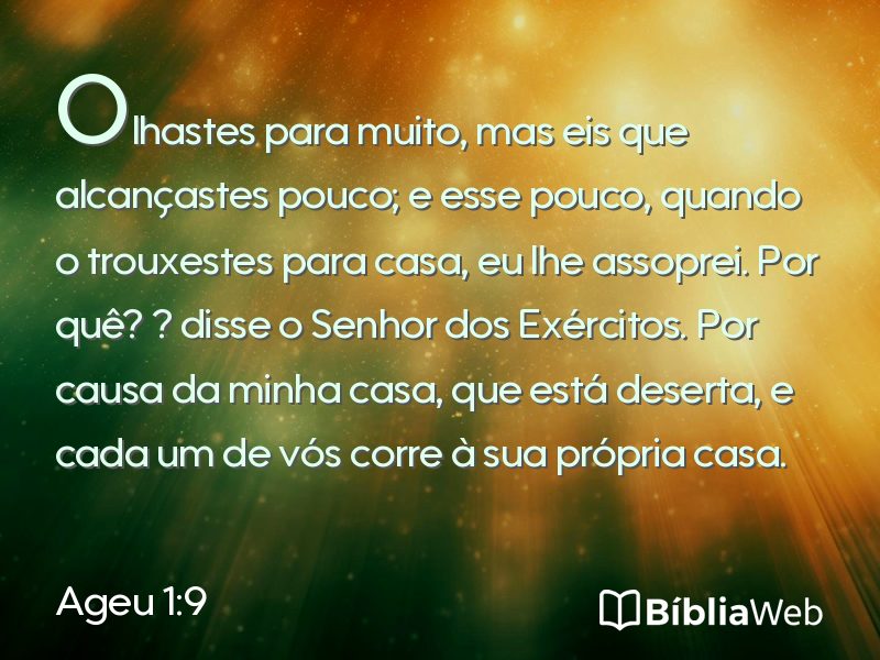 Ageu 1:9 em imagem para compartilhar