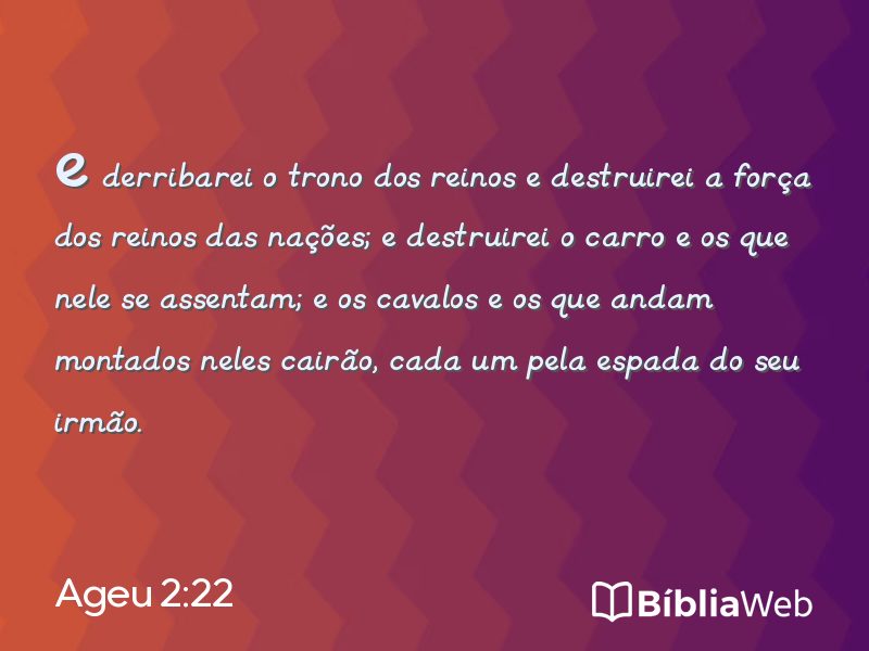 Ageu 2:22 em imagem para compartilhar