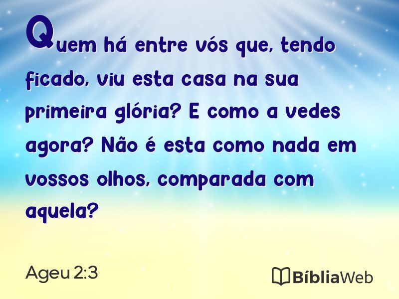 Ageu 2:3 em imagem para compartilhar