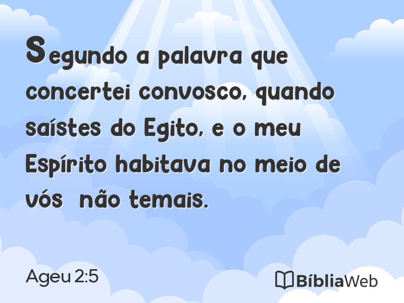 Ageu 2:5 em imagem para compartilhar