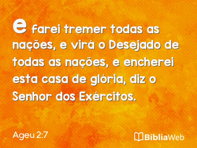 Ageu 2:7 em imagem para compartilhar