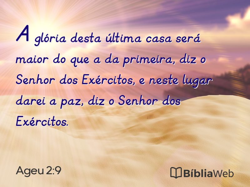 Ageu 2:9 em imagem para compartilhar