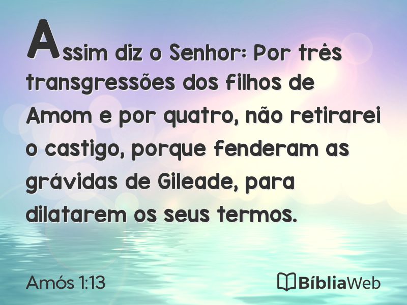 Amós 1:13 em imagem para compartilhar
