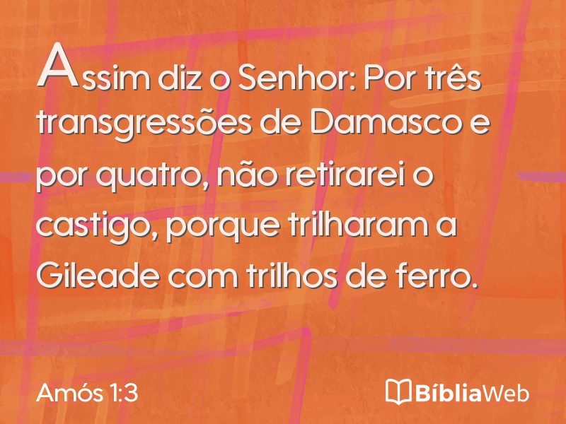 Amós 1:3 em imagem para compartilhar