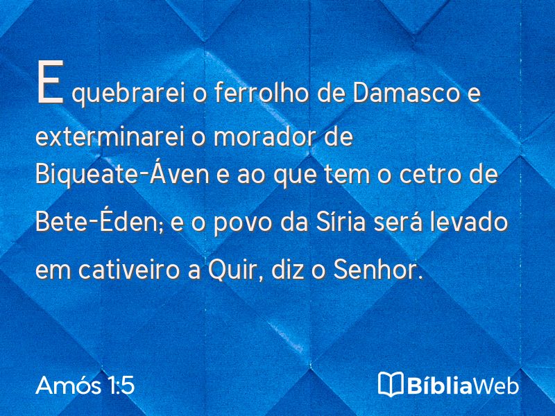Amós 1:5 em imagem para compartilhar