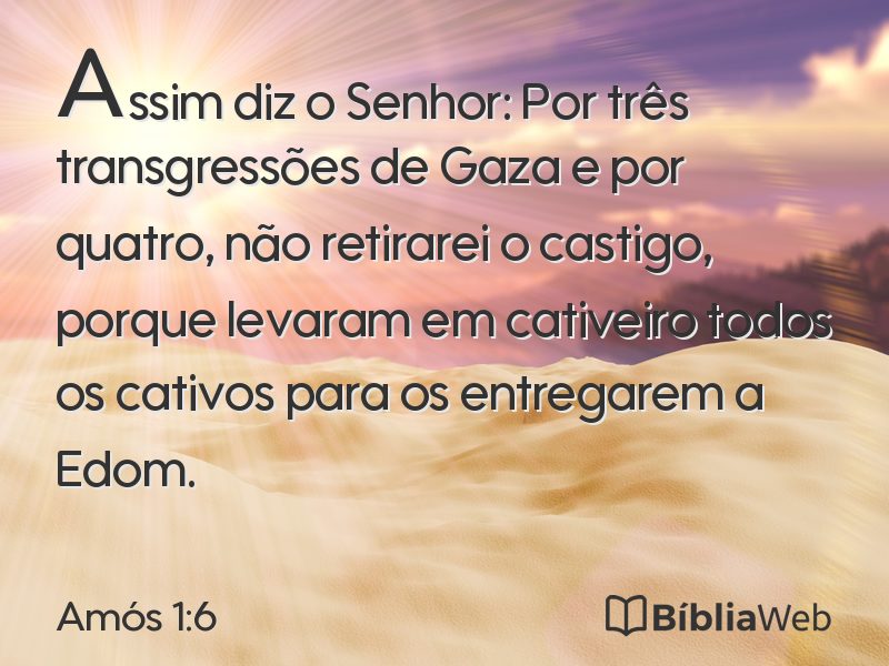 Amós 1:6 em imagem para compartilhar