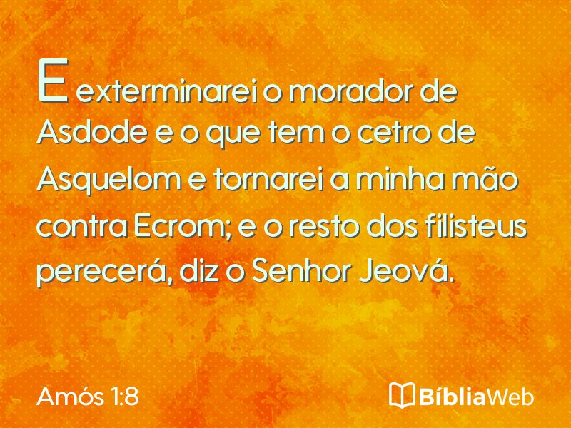 Amós 1:8 em imagem para compartilhar