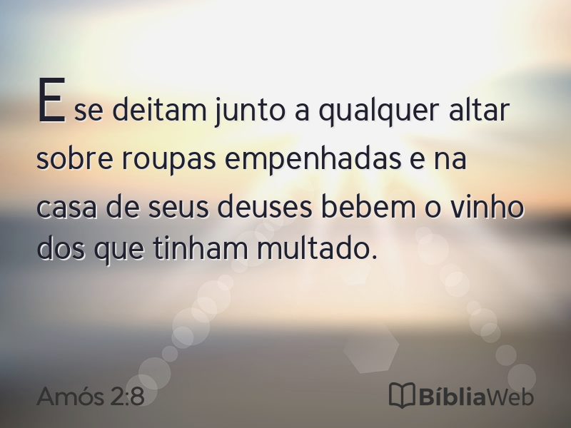 Amós 2:8 em imagem para compartilhar