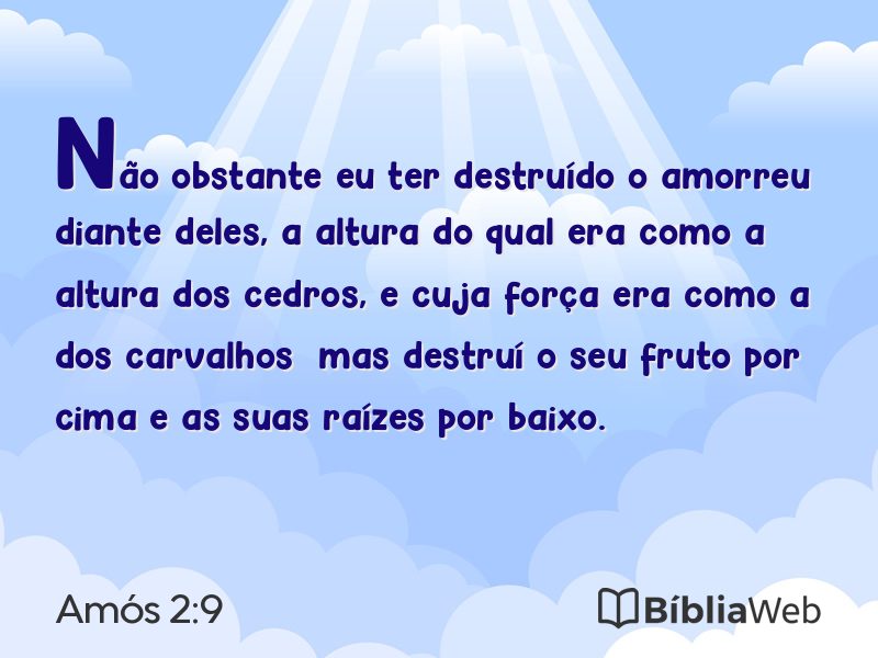 Amós 2:9 em imagem para compartilhar