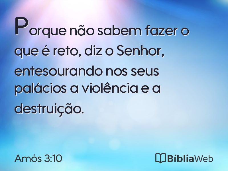 Amós 3:10 em imagem para compartilhar