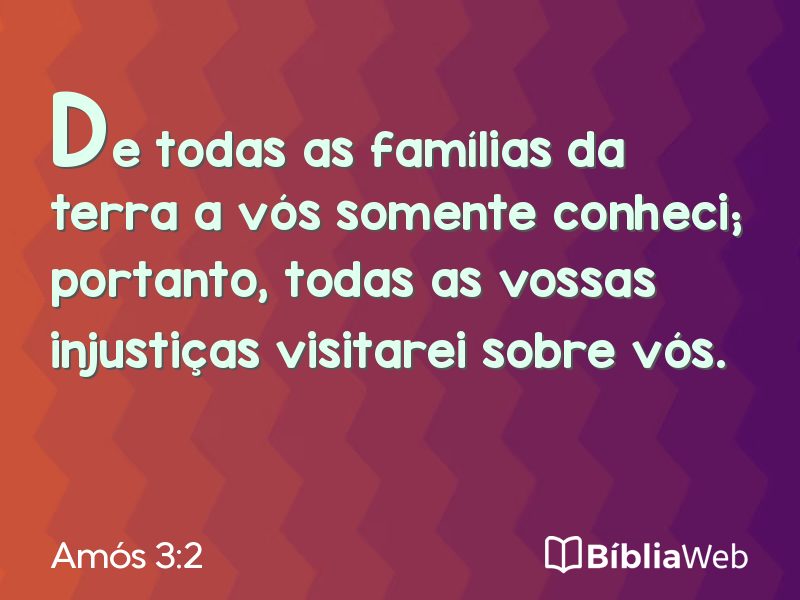 Amós 3:2 em imagem para compartilhar