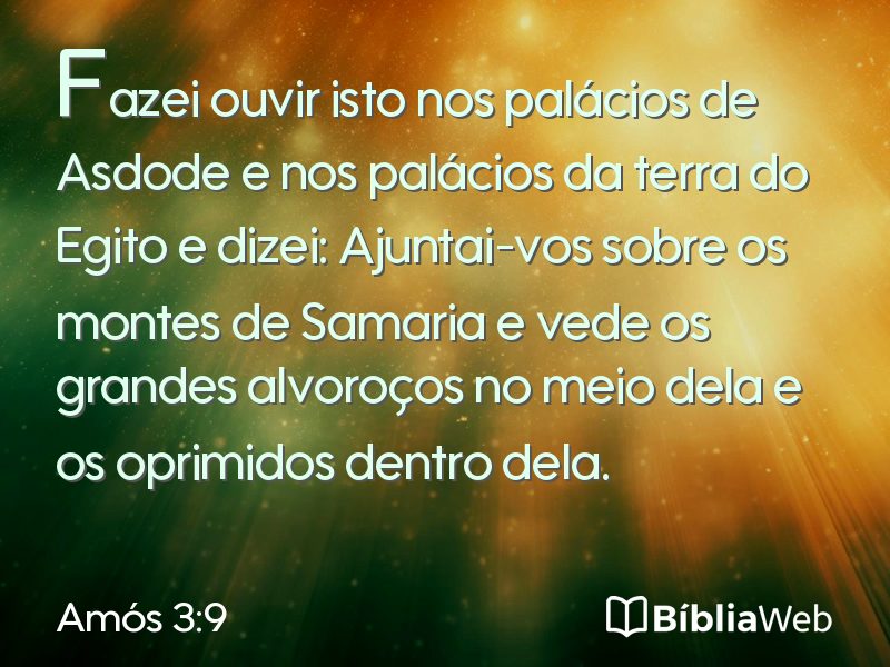 Amós 3:9 em imagem para compartilhar