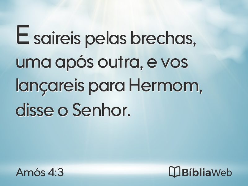 Amós 4:3 em imagem para compartilhar