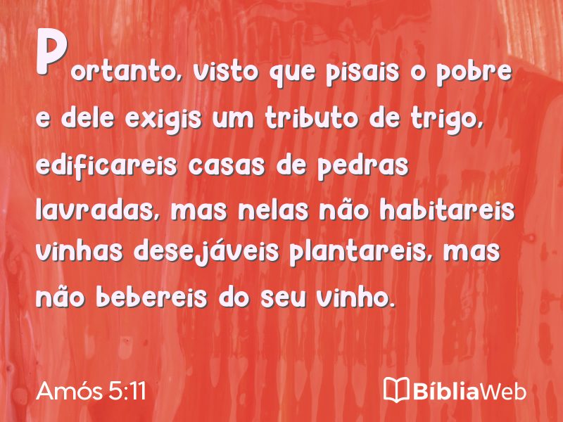 Amós 5:11 em imagem para compartilhar