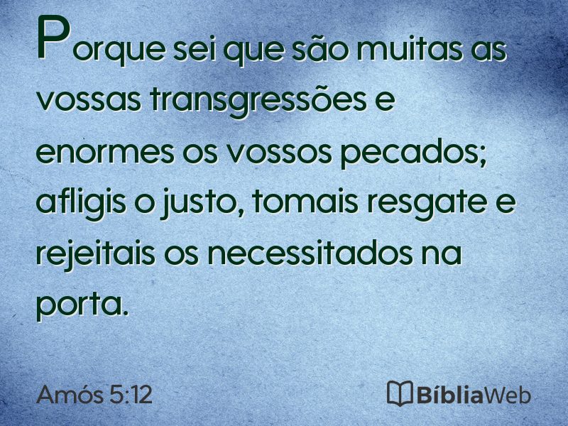Amós 5:12 em imagem para compartilhar