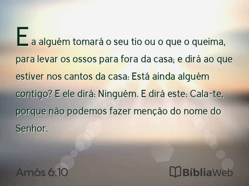 Amós 6:10 em imagem para compartilhar