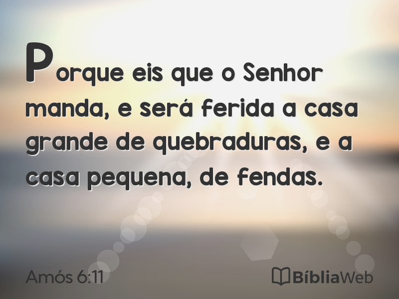Amós 6:11 em imagem para compartilhar