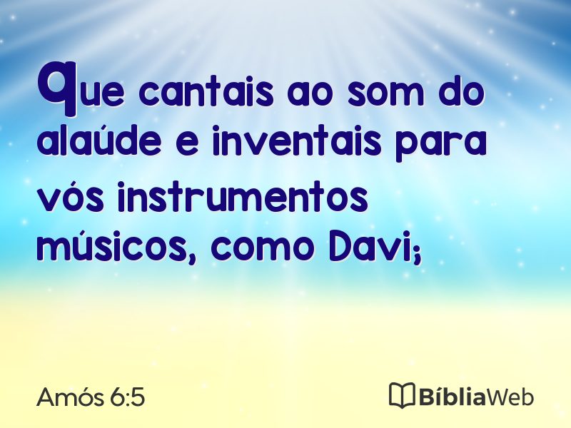 Amós 6:5 em imagem para compartilhar